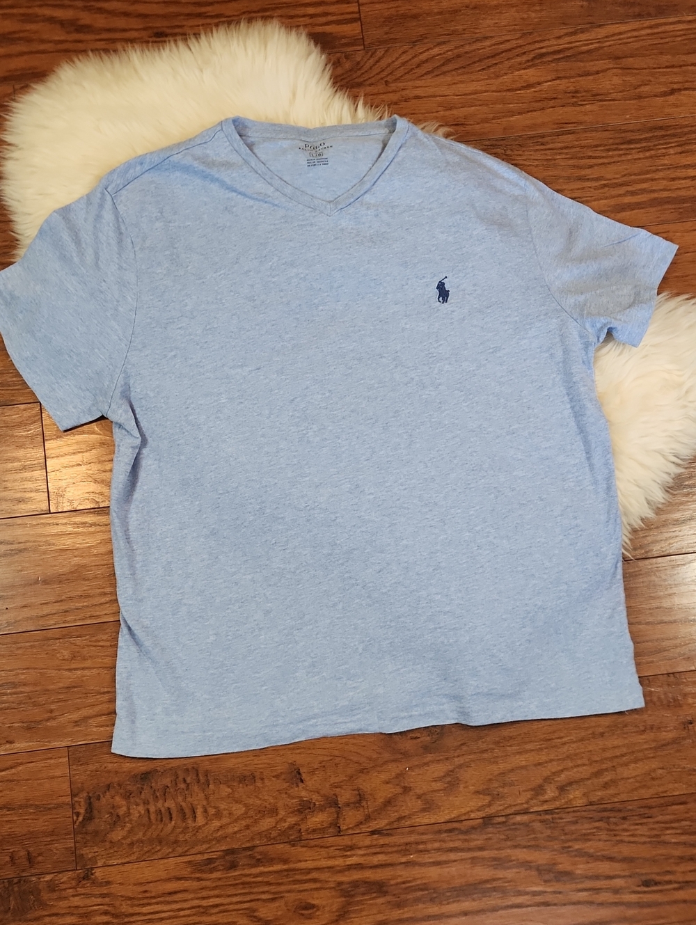 POLO Ralph Lauren Light Blue Vneck Jersey Tshirt